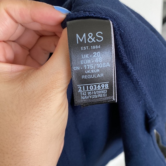 Marks & Spencers - Navy Blue Knit Dress - US 16/UK 20 - Picture 5 of 5